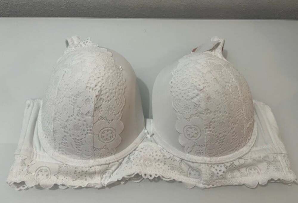 The Modern CACIQUE Collection Boost Plunge White Lace Bra Size 42C NWOT - Picture 2 of 7